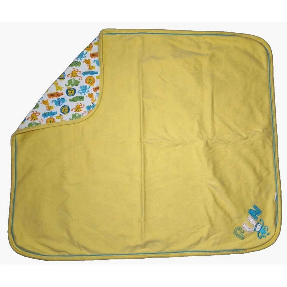 Lamaze Yellow Fun Monkey Baby Blanket Cotton 25x29 Safari Jungle Unisex Lovey
